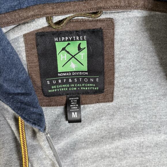 Hippy Tree Anorak Hoodie Mens Medium Gray Blue Surf Beach Pullover HippyTree - Picture 11 of 16